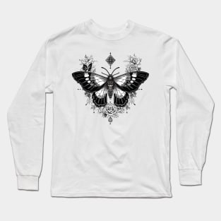 Gothic Lunar Moth Long Sleeve T-Shirt